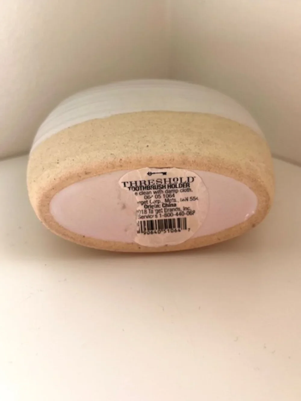 Rare Threshold Artisan Ceramic Stoneware Toothbrush Holder
